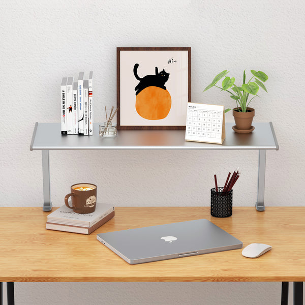 iDock Monitor Dual Screen Desktop Computer Heightening Stand Screen Bracket Floating Desktop Storage Shelf Organizer Rack