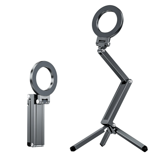 iDock 2025 Portable Travel Magnetic Folding Phone Stand with Tripod Desktop Phone Holder with Tripod