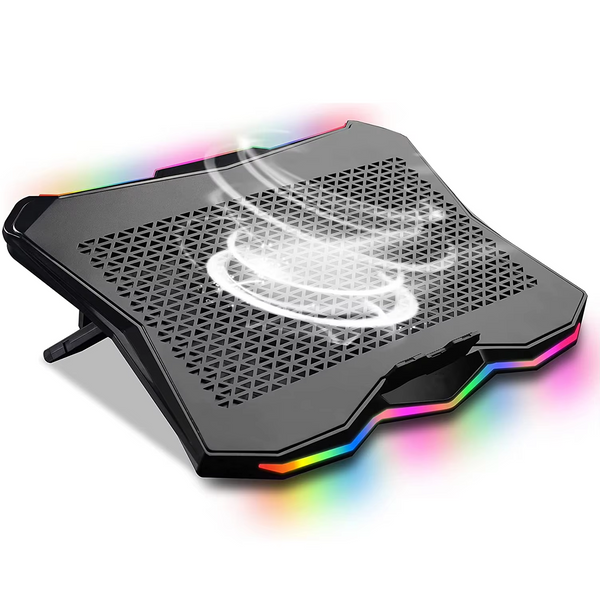 iDock Ergonomic Stable Gaming Laptop Cooler with RGB Height Adjustable with 2 USB HUB and Fan Laptop Cooling Pad