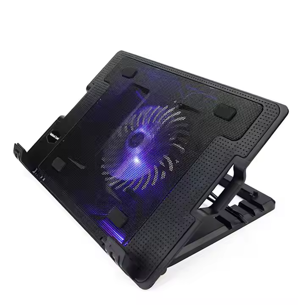 iDock Ergonomic Metal Mesh Plastic One 140mm LED Laptop Cooler for 15.6 Inch Laptop
