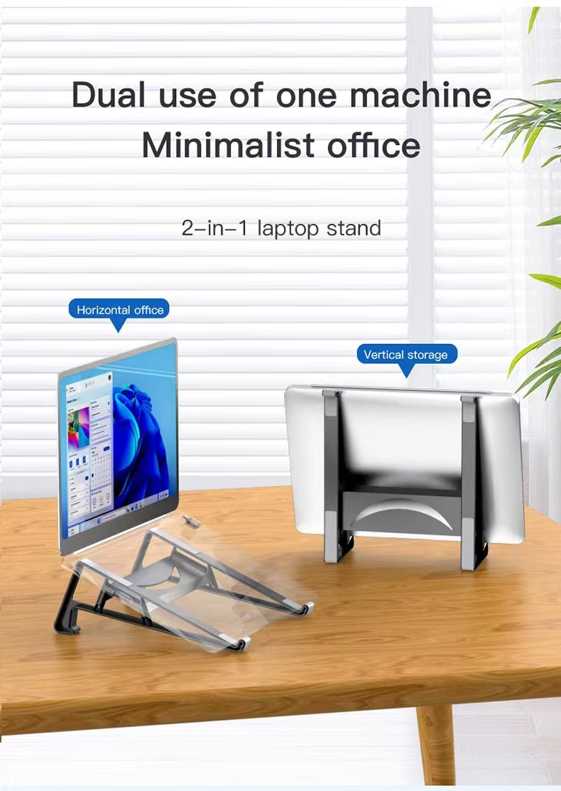 Factory Custom Logo Box iDock 2 In 1 Portable Folding Plastic Desktop Laptop Stand for Under the 17.3 Inches Laptops Tablets - iDock Laptopstand