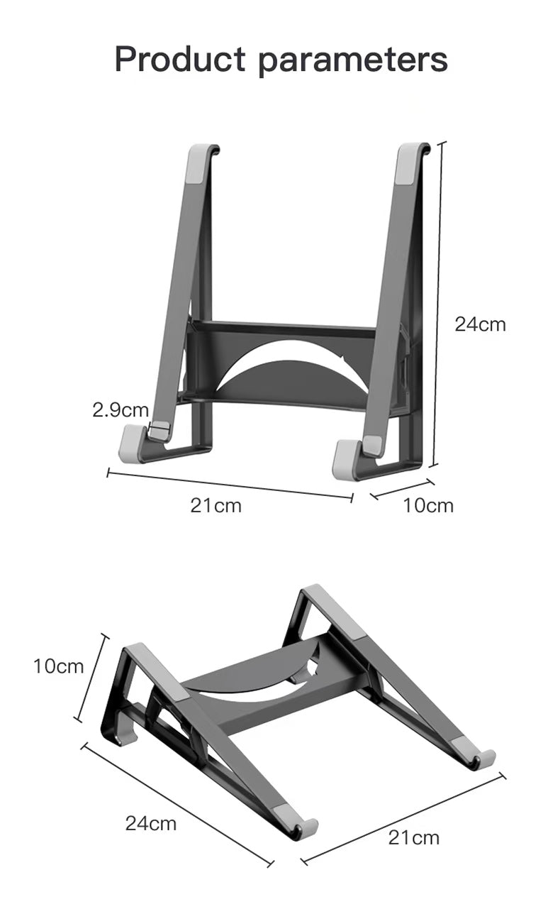 Factory Custom Logo Box iDock 2 In 1 Portable Folding Plastic Desktop Laptop Stand for Under the 17.3 Inches Laptops Tablets - iDock Laptopstand