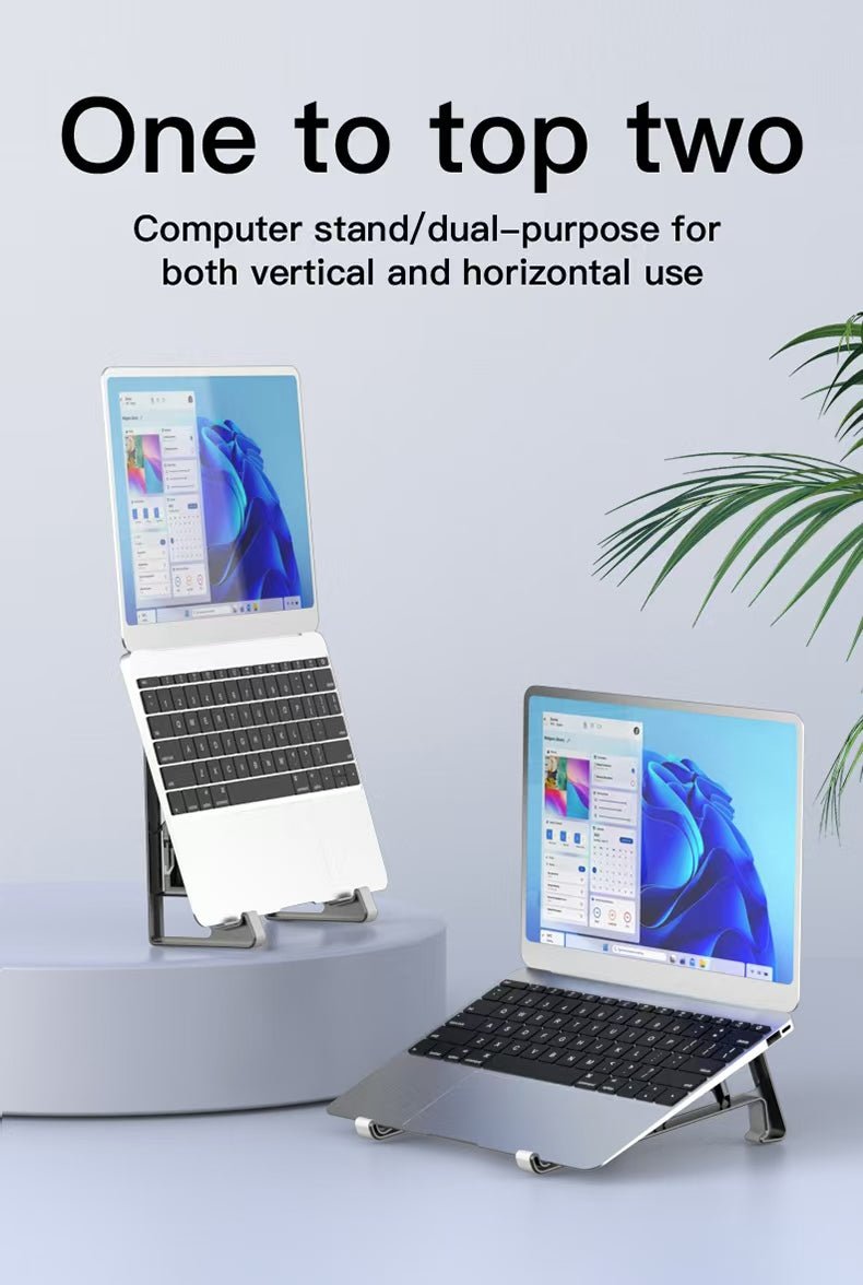 Factory Custom Logo Box iDock 2 In 1 Portable Folding Plastic Desktop Laptop Stand for Under the 17.3 Inches Laptops Tablets - iDock Laptopstand
