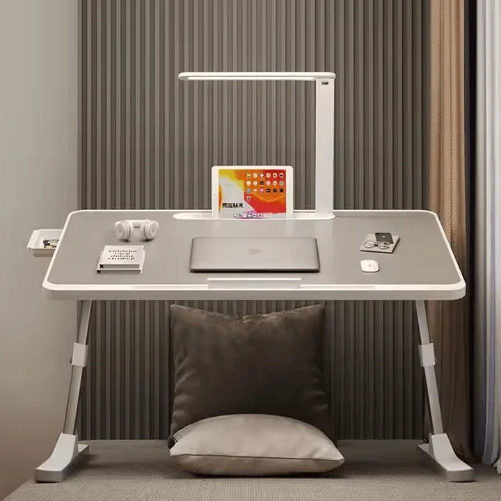 Factory Custom Logo Box iDock Adjustable Laptop Table Portable Folding Laptop Desk Bed Tray with Multi - slot LED Light Drawer - iDock Laptopstand