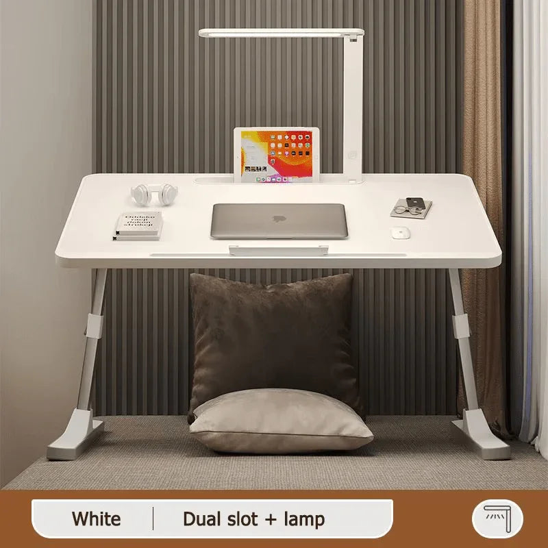 Factory Custom Logo Box iDock Adjustable Laptop Table Portable Folding Laptop Desk Bed Tray with Multi - slot LED Light Drawer - iDock Laptopstand