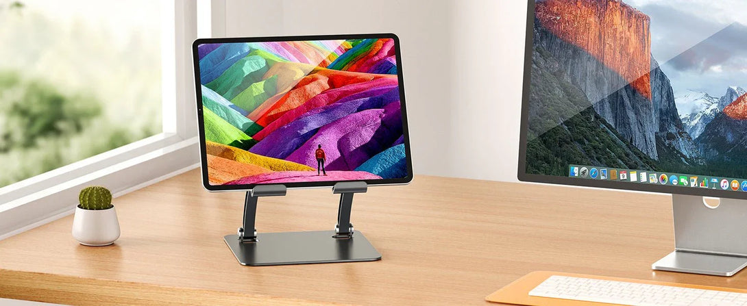 Factory Custom Logo Box iDock Aluminum Portable Folding Adjustable Desktop Tablet Stand Holder - iDock Laptopstand