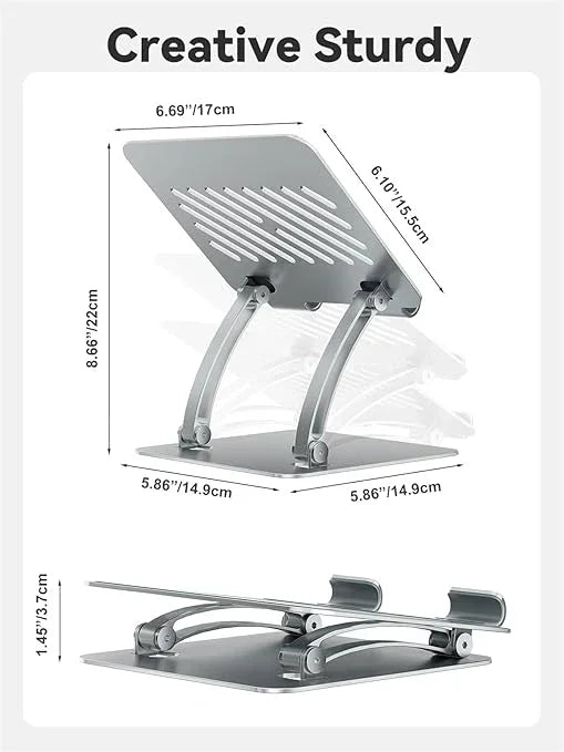 Factory Custom Logo Box iDock Aluminum Portable Folding Adjustable Desktop Tablet Stand Holder - iDock Laptopstand