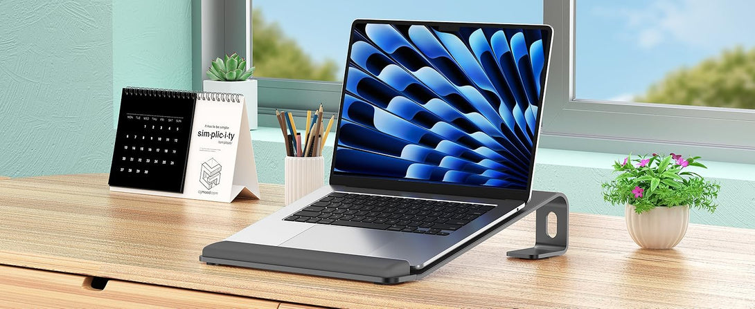 Factory Custom Logo Box iDock Ergonomic Detachable Aluminum Vertical Laptop Stand with Wrist Support Fit for 10 - 17 Inch Laptops - iDock Laptopstand