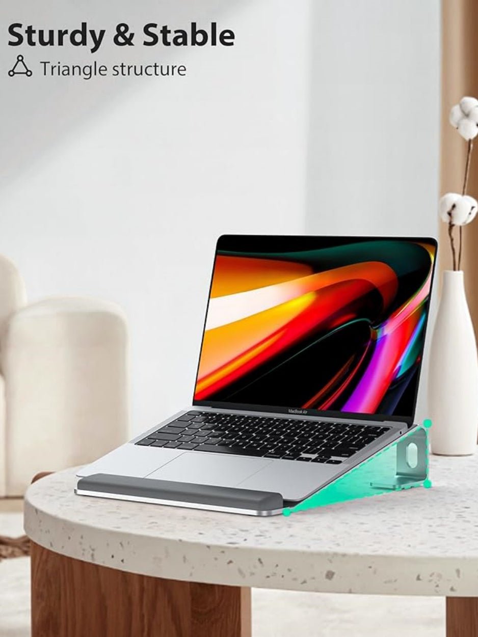 Factory Custom Logo Box iDock Ergonomic Detachable Aluminum Vertical Laptop Stand with Wrist Support Fit for 10 - 17 Inch Laptops - iDock Laptopstand