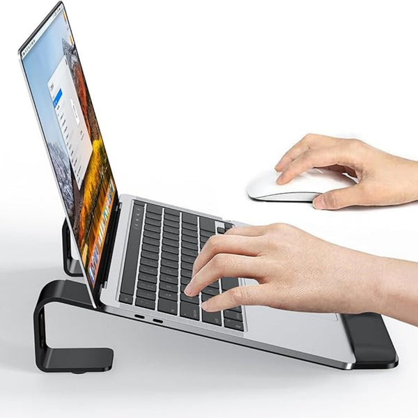 Factory Custom Logo Box iDock Ergonomic Detachable Aluminum Vertical Laptop Stand with Wrist Support Fit for 10 - 17 Inch Laptops - iDock Laptopstand