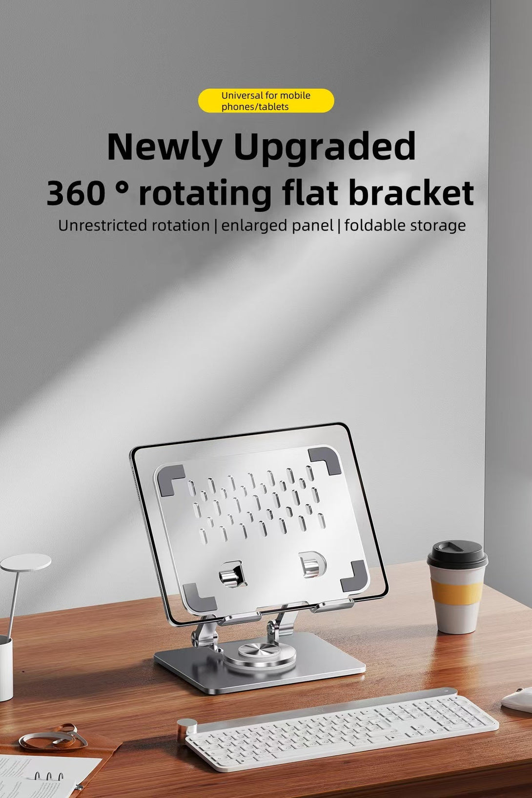 Factory Custom Logo Box iDock Ergonomic Portable Folding Adjustable Height 360 Degree Rotatable Tablet Riser Holder iPad Stand - iDock Laptopstand