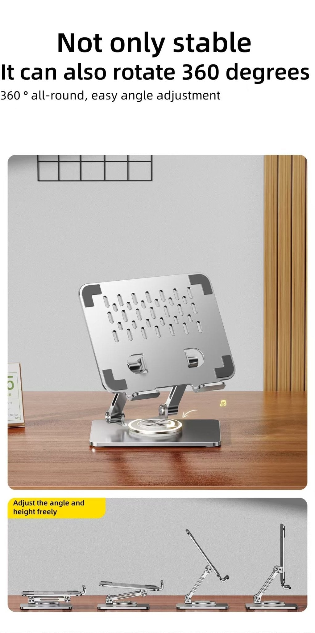 Factory Custom Logo Box iDock Ergonomic Portable Folding Adjustable Height 360 Degree Rotatable Tablet Riser Holder iPad Stand - iDock Laptopstand
