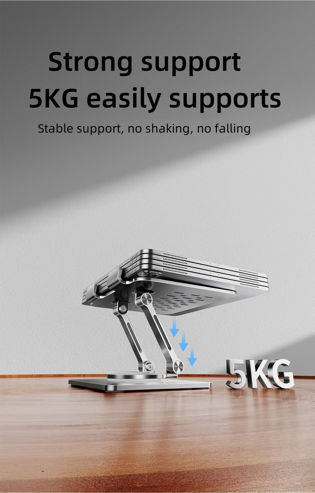 Factory Custom Logo Box iDock Ergonomic Portable Folding Adjustable Height 360 Degree Rotatable Tablet Riser Holder iPad Stand - iDock Laptopstand