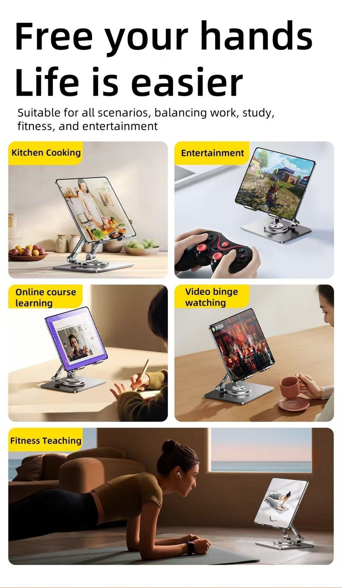 Factory Custom Logo Box iDock Ergonomic Portable Folding Adjustable Height 360 Degree Rotatable Tablet Riser Holder iPad Stand - iDock Laptopstand