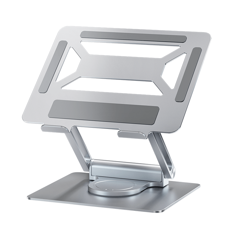 Factory Custom Logo Box iDock Height Angle Adjustable 360 Degree Rotating Two - pole Folding Notebook Stand with Docking Station - iDock Laptopstand