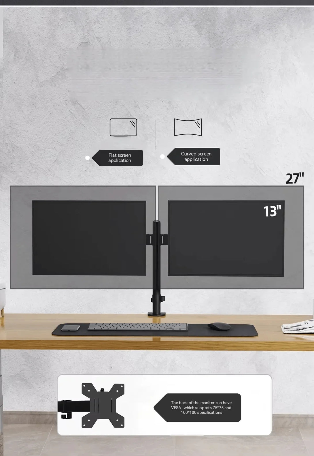 Factory Custom Logo Box iDock Home Office Desktop Adjustable Height and Angle Monitor Riser Stand Dual - screen Display Holder - iDock Laptopstand