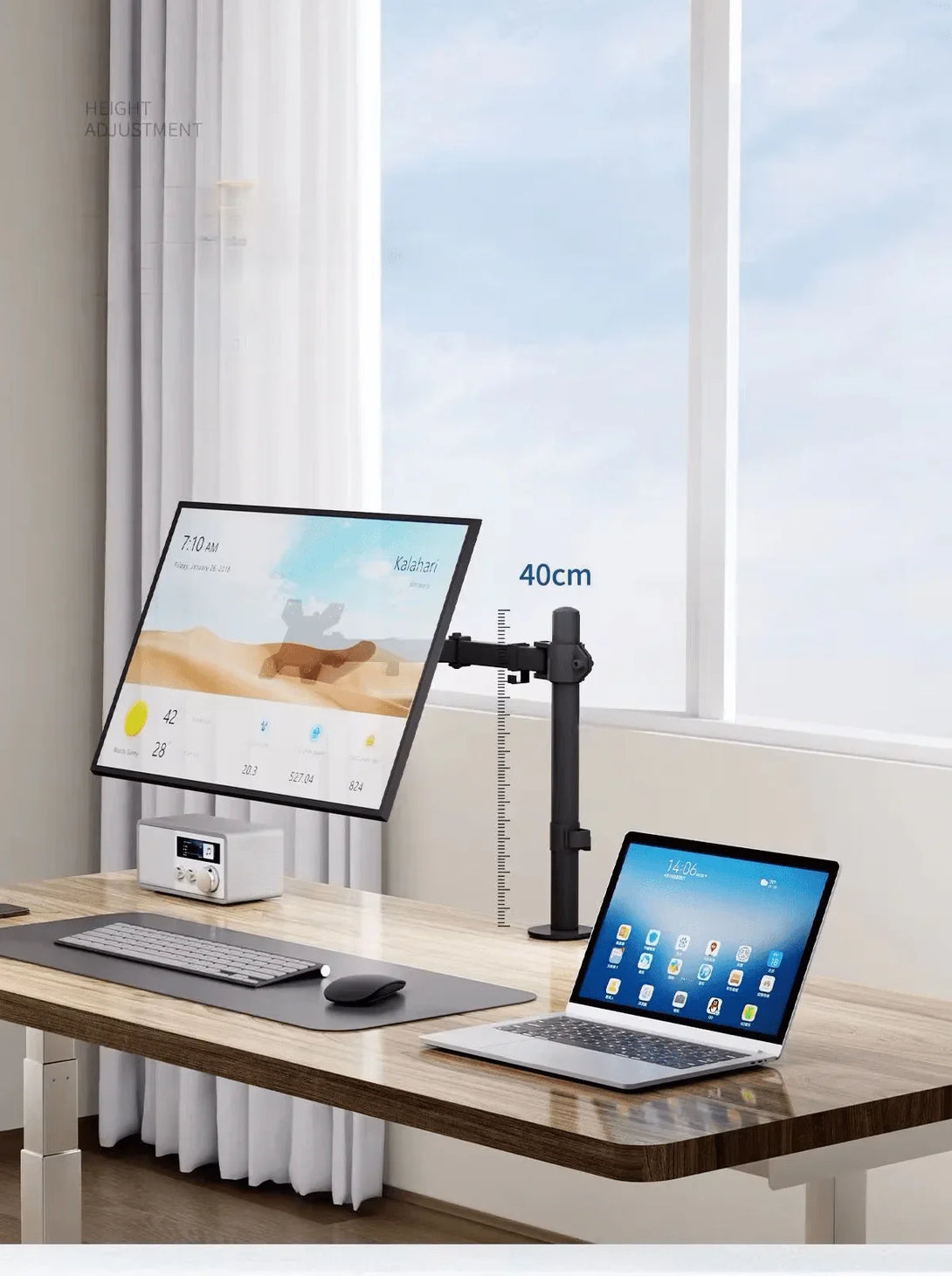 Factory Custom Logo Box iDock Home Office Desktop Adjustable Height and Angle Monitor Riser Stand Single - screen Display Holder - iDock Laptopstand