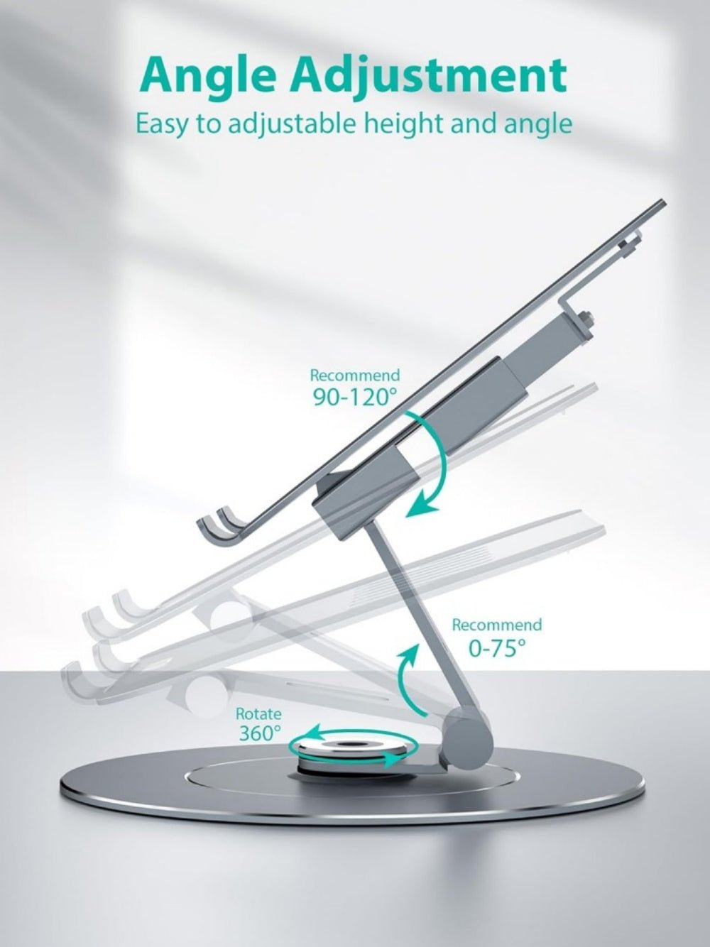 Factory Custom Logo Box iDock Portable Folding Adjustable 360 Rotating Ergonomic Desk Laptop Riser Stand with Phone Holder - iDock Laptopstand