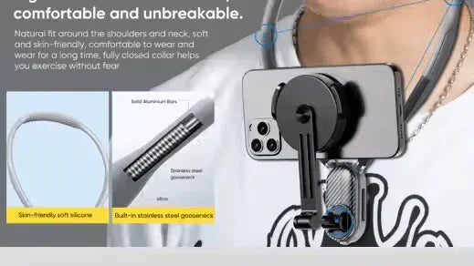 Factory Custom Logo Box iDock Portable Sports Magnetic Adjustable Height Angle Horizontal Vertical Screen Neck Phone Holder Neck Camera Holder - iDock Laptopstand