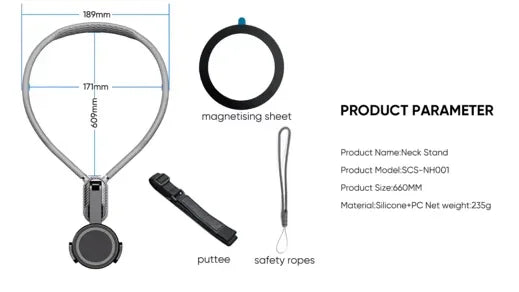 Factory Custom Logo Box iDock Portable Sports Magnetic Adjustable Height Angle Horizontal Vertical Screen Neck Phone Holder Neck Camera Holder - iDock Laptopstand