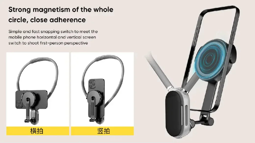 Factory Custom Logo Box iDock Portable Sports Magnetic Adjustable Height Angle Horizontal Vertical Screen Neck Phone Holder Neck Camera Holder - iDock Laptopstand