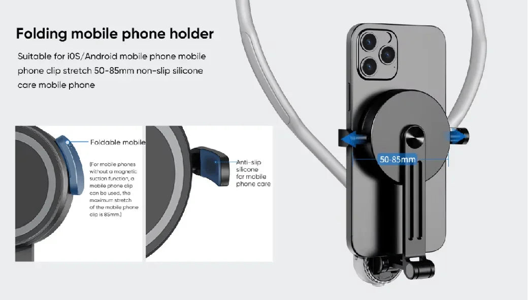 Factory Custom Logo Box iDock Portable Sports Magnetic Adjustable Height Angle Horizontal Vertical Screen Neck Phone Holder Neck Camera Holder - iDock Laptopstand