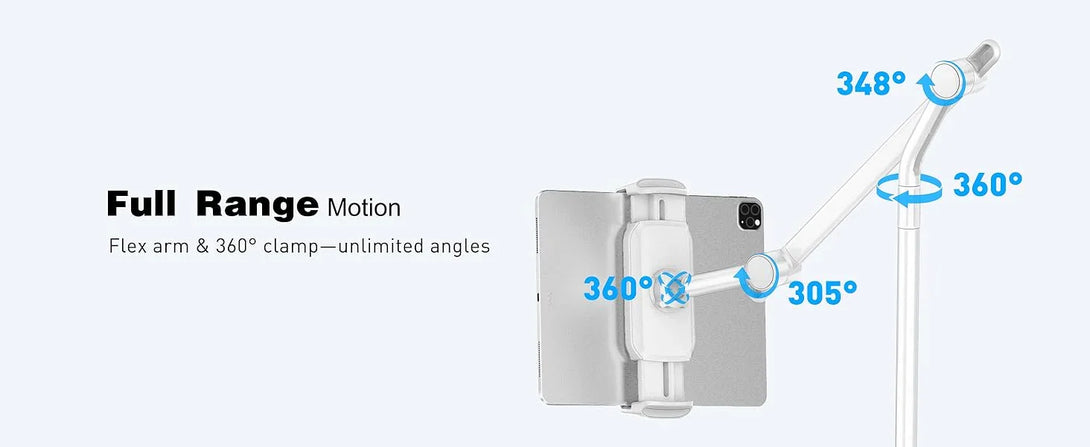 Factory Custom Logo Box iDock Stylish Adjustable Height iPad Floor Holder 360 Rotation Aluminum Tablet Phone Stand for Sofa Bed - iDock Laptopstand