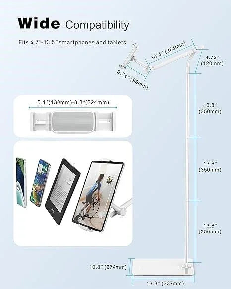 Factory Custom Logo Box iDock Stylish Adjustable Height iPad Floor Holder 360 Rotation Aluminum Tablet Phone Stand for Sofa Bed - iDock Laptopstand