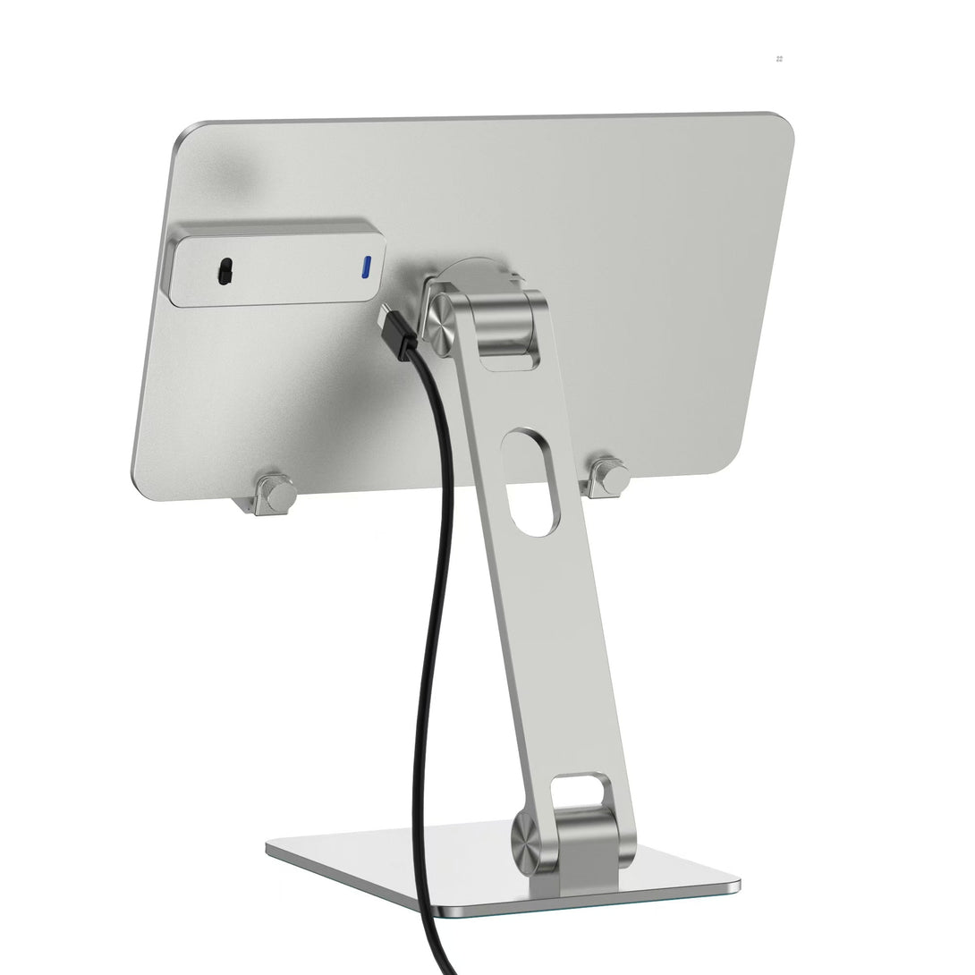 Factory Custom Logo Box Portable Folding Magnetic Aluminum iPad Charger Stand Tablet Charger Holder for iPad 11 12.9 Inch - iDock Laptopstand
