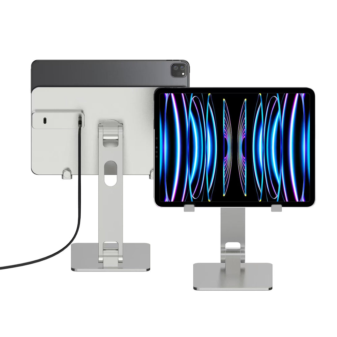 Factory Custom Logo Box Portable Folding Magnetic Aluminum iPad Charger Stand Tablet Charger Holder for iPad 11 12.9 Inch - iDock Laptopstand