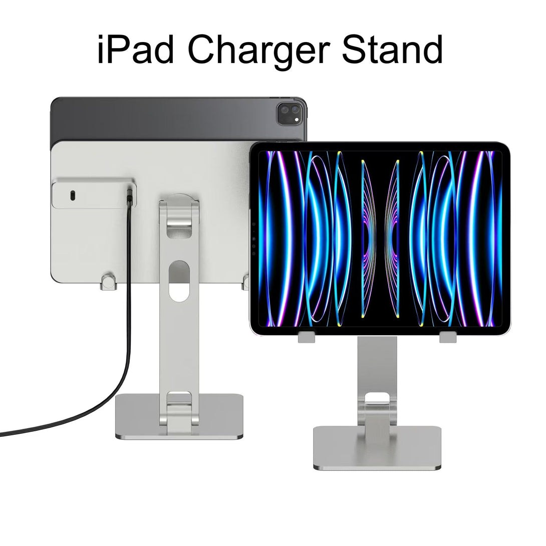Factory Custom Logo Box Portable Folding Magnetic Aluminum iPad Charger Stand Tablet Charger Holder for iPad 11 12.9 Inch - iDock Laptopstand
