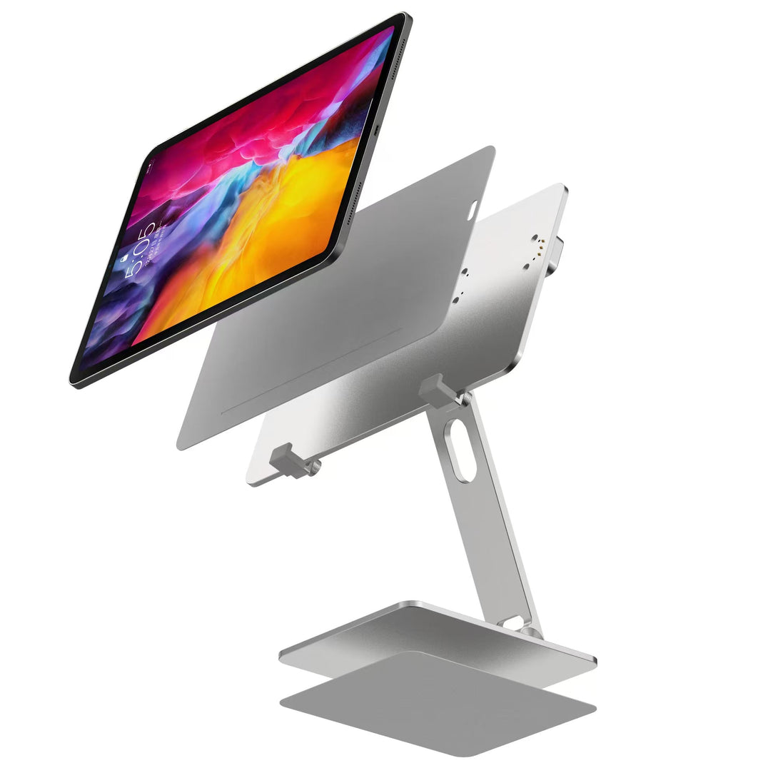 Factory Custom Logo Box Portable Folding Magnetic Aluminum iPad Charger Stand Tablet Charger Holder for iPad 11 12.9 Inch - iDock Laptopstand