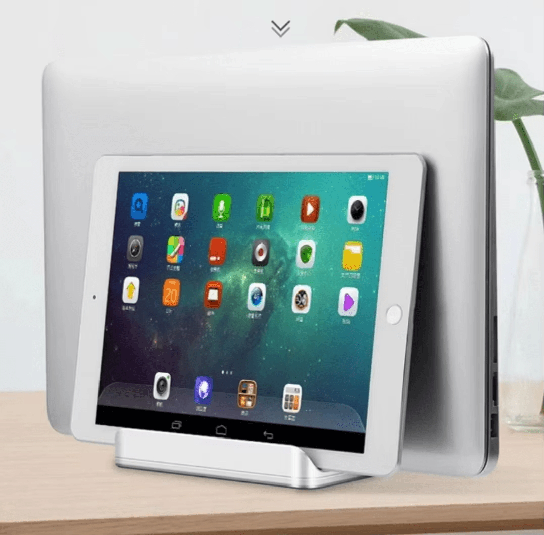 iDock 2 in 1 Design Adjustable Space Saving Computer Holder Vertical Laptop Stand with Slot - iDock Laptopstand