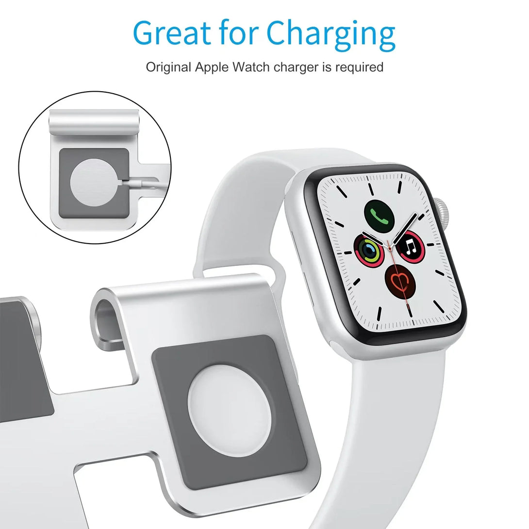 iDock 2 in 1 Design Mobile Phone Desktop Stand Compatible with 3.5 - 12.9 Inch Smart Devices and Apple Watch - iDock Laptopstand