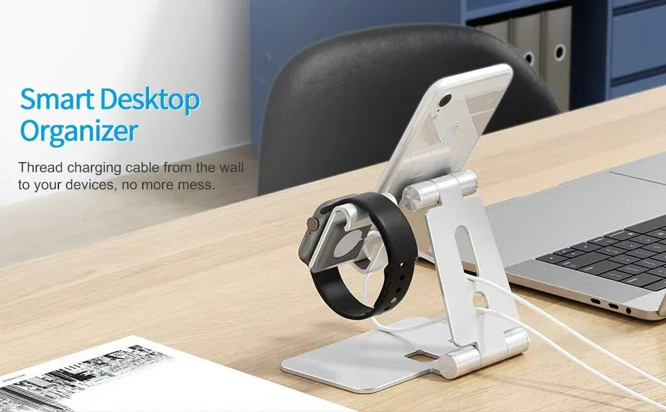 iDock 2 in 1 Design Mobile Phone Desktop Stand Compatible with 3.5 - 12.9 Inch Smart Devices and Apple Watch - iDock Laptopstand