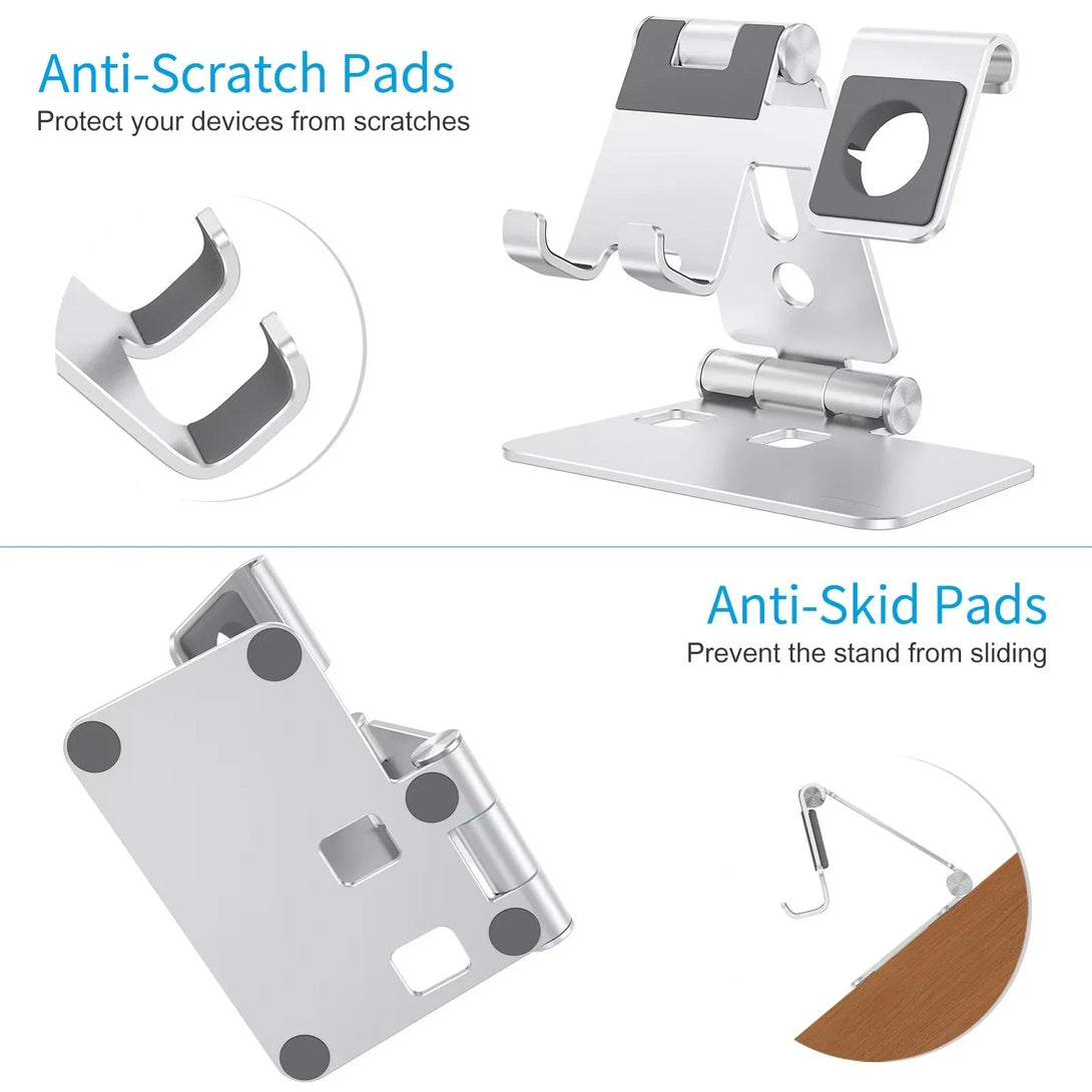 iDock 2 in 1 Design Mobile Phone Desktop Stand Compatible with 3.5 - 12.9 Inch Smart Devices and Apple Watch - iDock Laptopstand