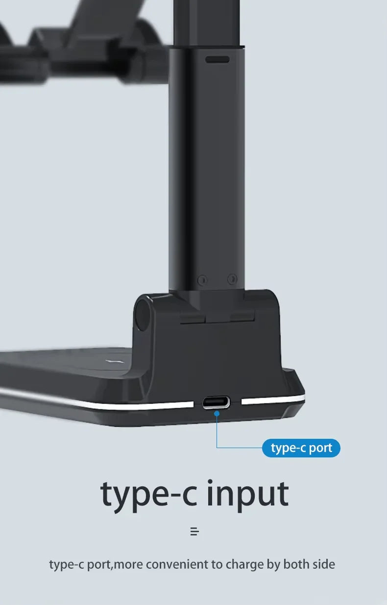 iDock 2 In 1 Wireless Charging Portable Foldable Height Angle Adjustable Mobile Phone Holder Tablet Stand - iDock Laptopstand