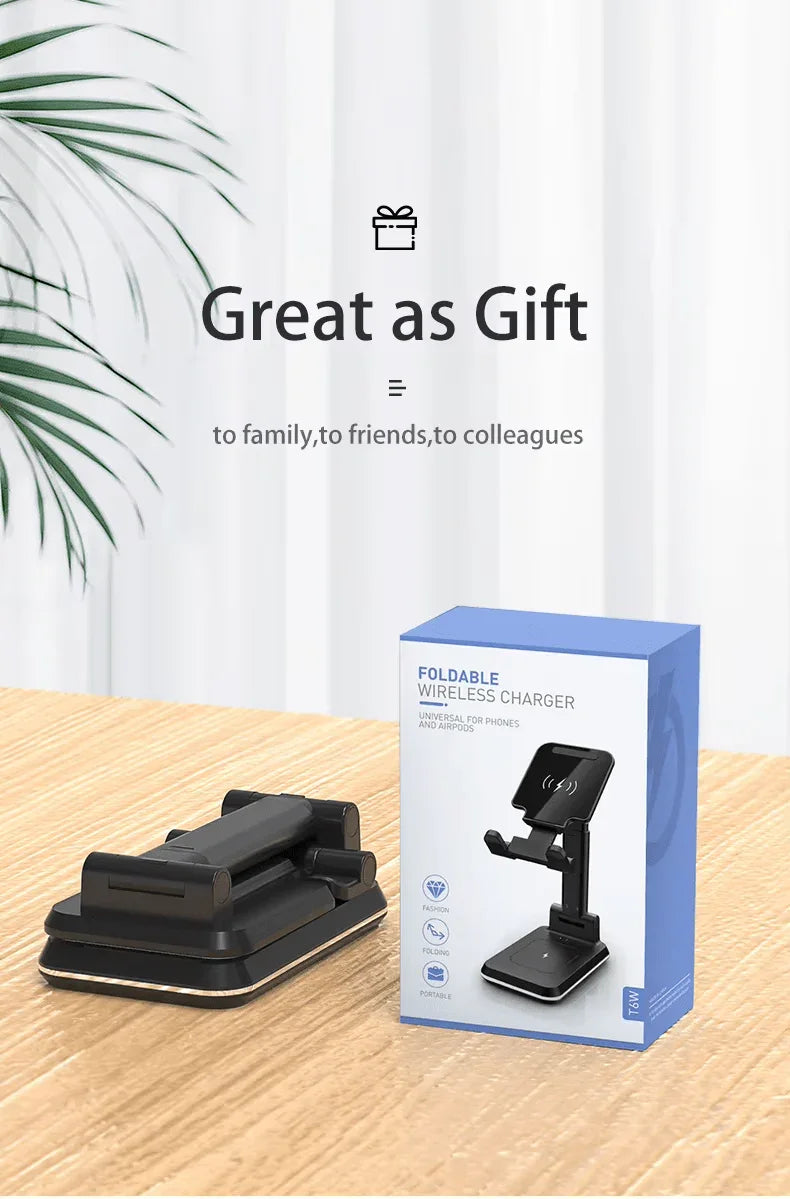 iDock 2 In 1 Wireless Charging Portable Foldable Height Angle Adjustable Mobile Phone Holder Tablet Stand - iDock Laptopstand