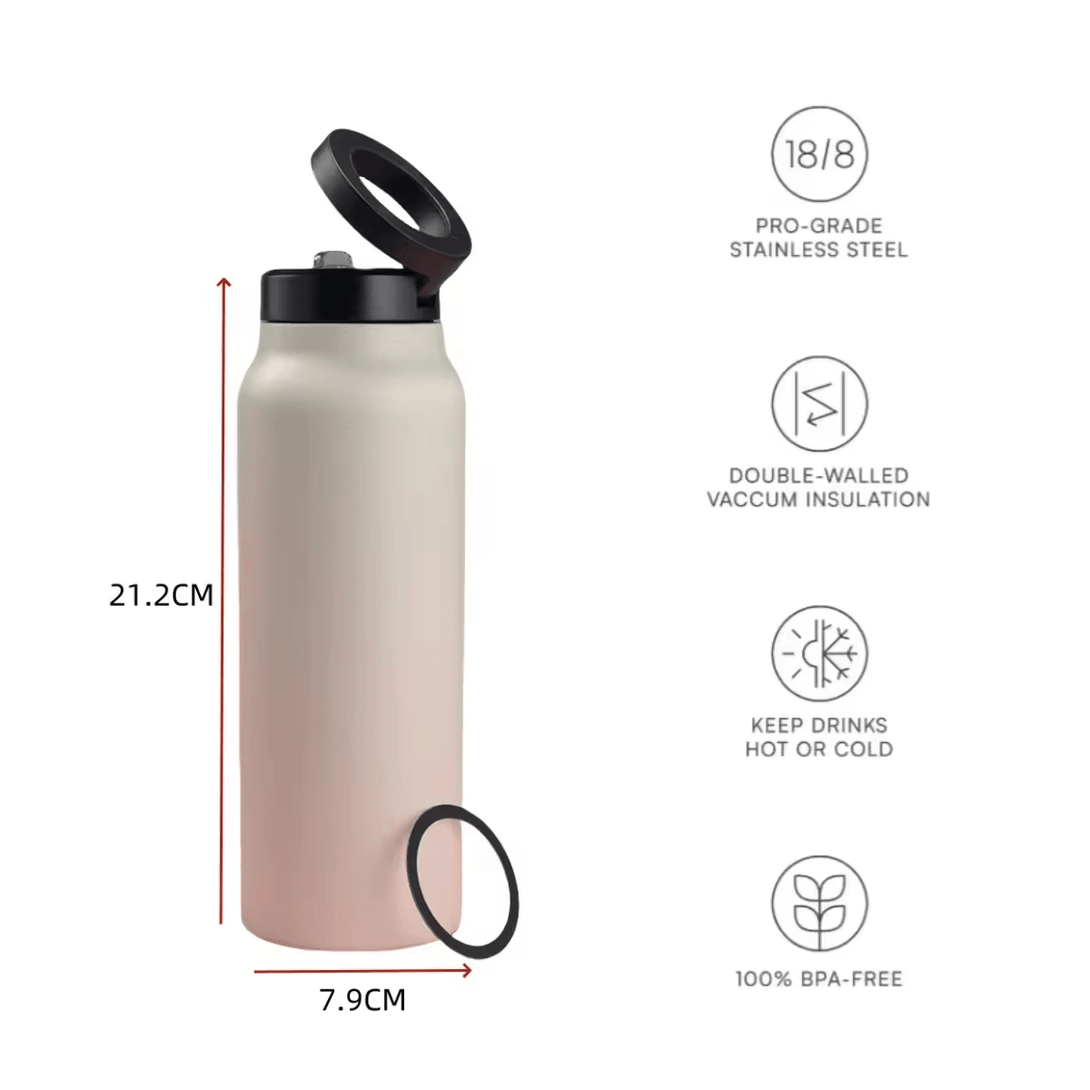 iDock 2024 750ml Multi - function Portable Water Bottle with Magnetic Phone Holder for Desk Outdoor and Indoor Use - iDock Laptopstand