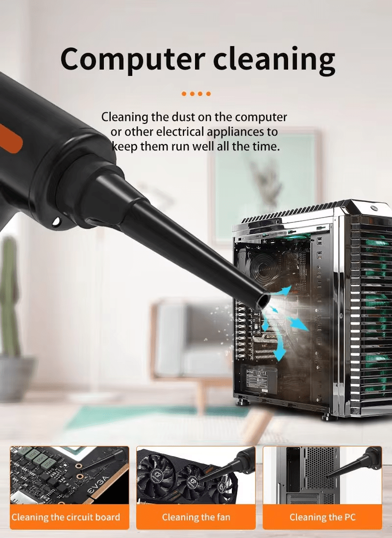 iDock 2024 Year 7500mAh Electrical Mini Air Duster Blowing Gun Portable Electric Factory Cordless Air Duster - iDock Laptopstand