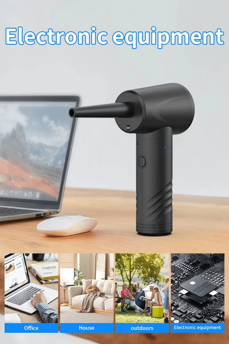 iDock 3 Gears Duster Spray Compressed Electric Air Blower 6000mAh Rechargeable PC Computer Duster Portable Cordless Air Duster - iDock Laptopstand