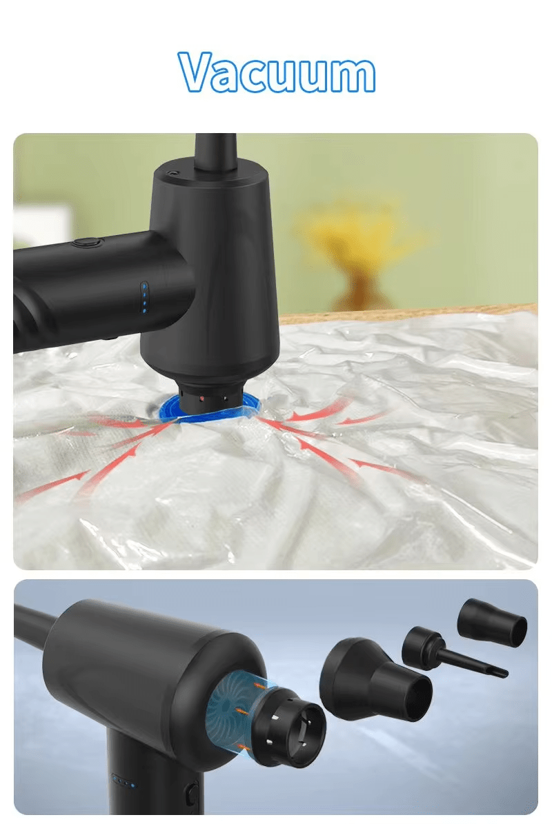 iDock 3 Gears Duster Spray Compressed Electric Air Blower 6000mAh Rechargeable PC Computer Duster Portable Cordless Air Duster - iDock Laptopstand