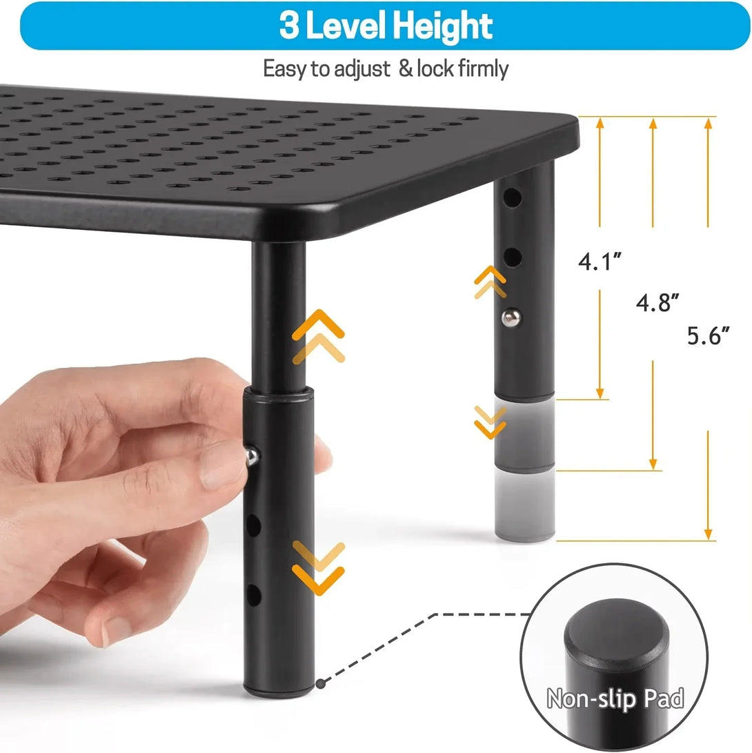 iDock 3 Height Adjustable with Metal Vented Monitor Riser Stand for Printer Laptop PC Desk - iDock Laptopstand