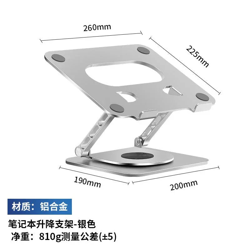 iDock 360 Degree Rotating Aluminium Alloy Adjustable Laptop Stand with Type - C and USB 3.0 HUB for HDMI 2.0 RJ45 Ethernet Docking Station - iDock Laptopstand