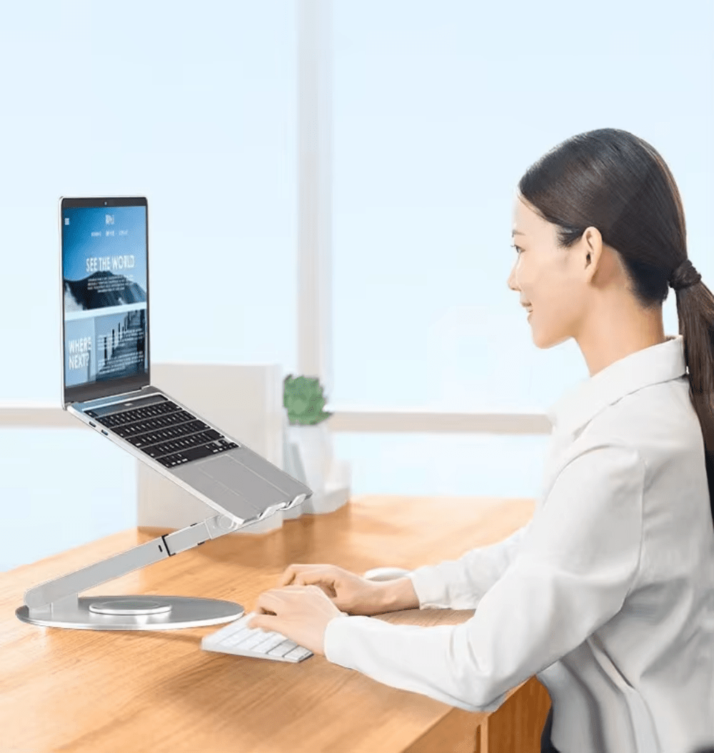 iDock Adjustable Ergonomic Sit to Stand Laptop Stand with 360 Swivel Base Computer Stand - iDock Laptopstand