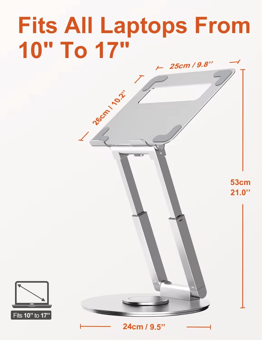 iDock Adjustable Ergonomic Sit to Stand Laptop Stand with 360 Swivel Base Computer Stand - iDock Laptopstand
