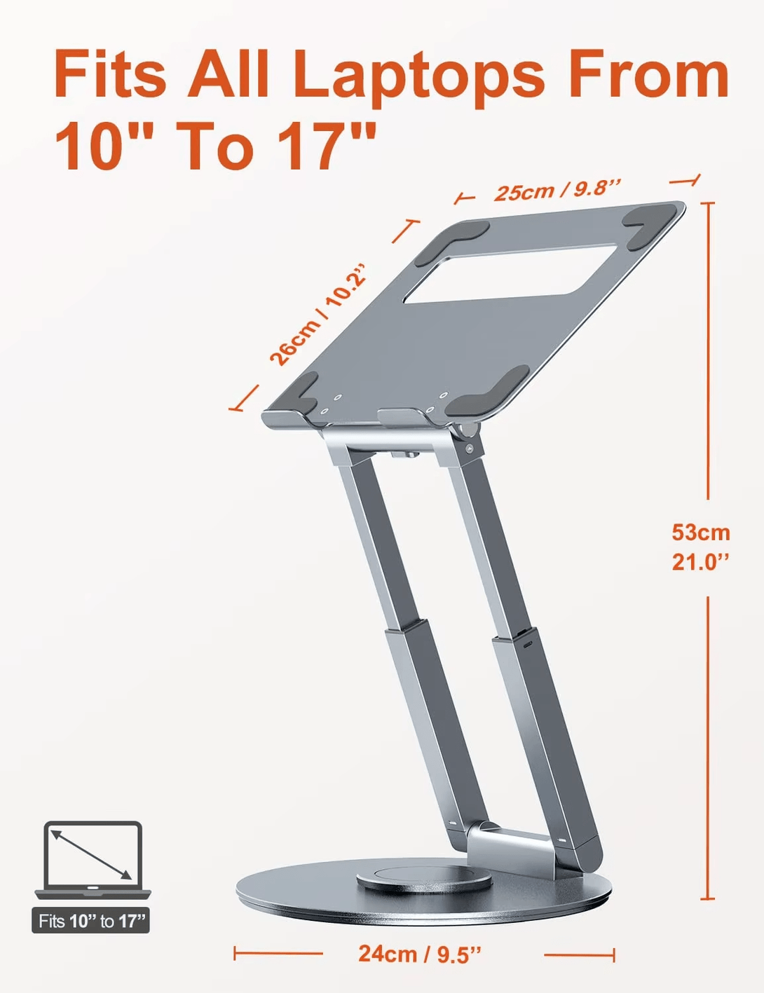 iDock Adjustable Ergonomic Sit to Stand Laptop Stand with 360 Swivel Base Computer Stand - iDock Laptopstand