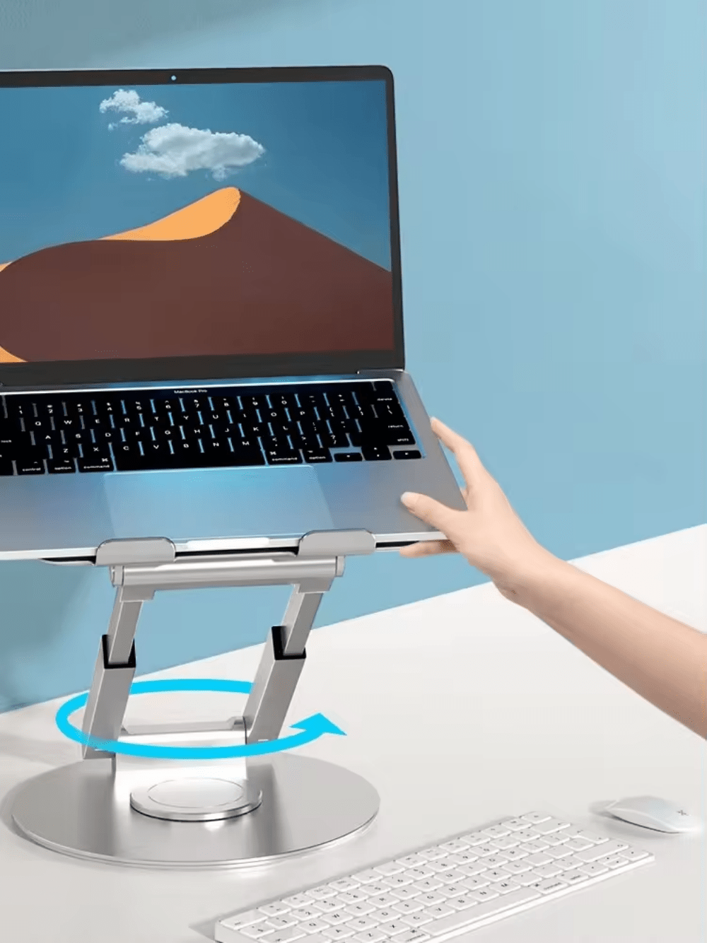iDock Adjustable Ergonomic Sit to Stand Laptop Stand with 360 Swivel Base Computer Stand - iDock Laptopstand