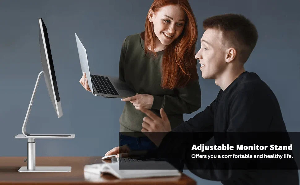 iDock Adjustable Height Metal Desktop Stand Storage Organizer Monitor Riser Stand - iDock Laptopstand