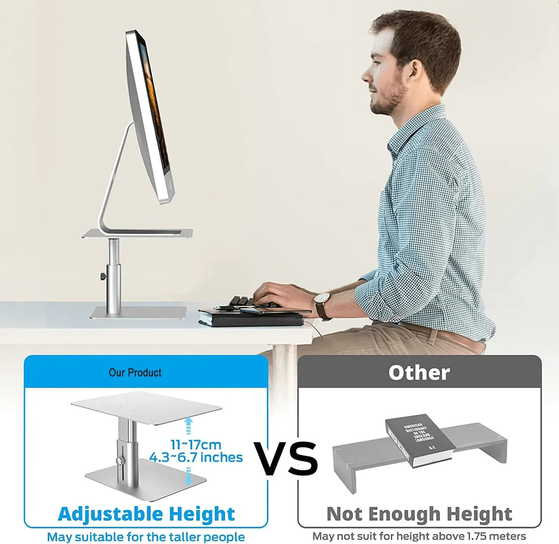 iDock Adjustable Height Metal Desktop Stand Storage Organizer Monitor Riser Stand - iDock Laptopstand